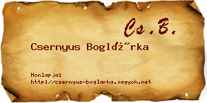 Csernyus Boglárka névjegykártya