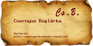 Csernyus Boglárka névjegykártya